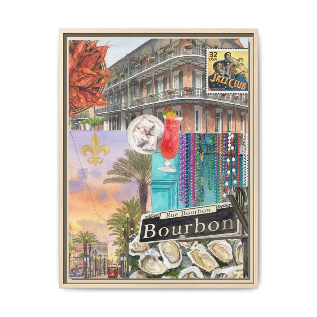 Bourbon Street Collage Matte Canvas