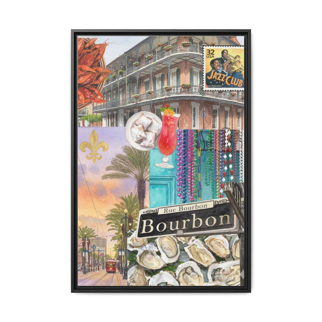 Bourbon Street Collage Matte Canvas