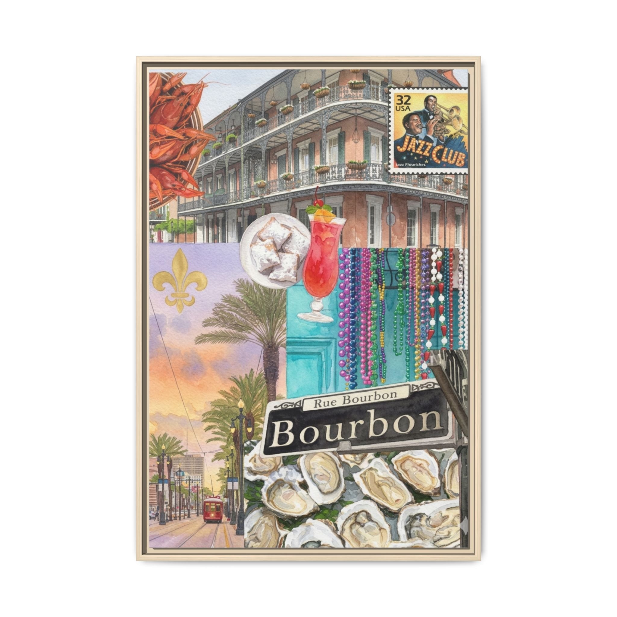 Bourbon Street Collage Matte Canvas