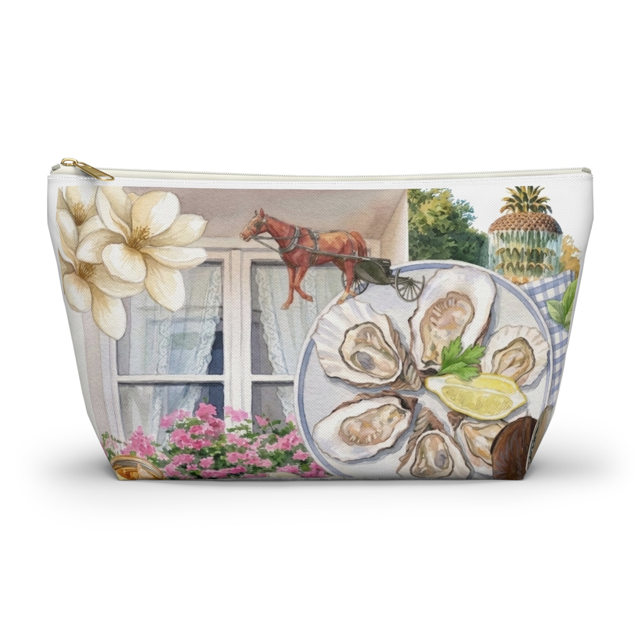 Charleston Coastal Collage Accessory Pouch