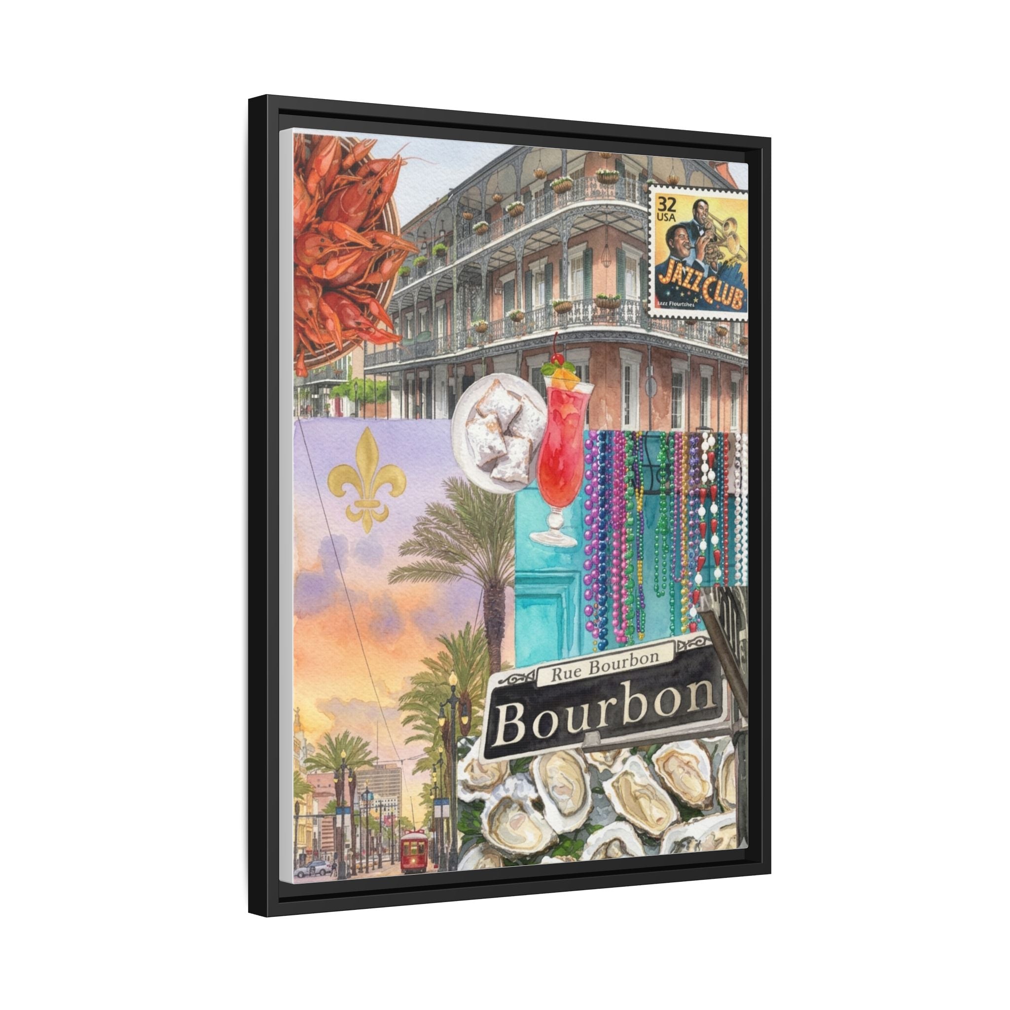 Bourbon Street Collage Matte Canvas