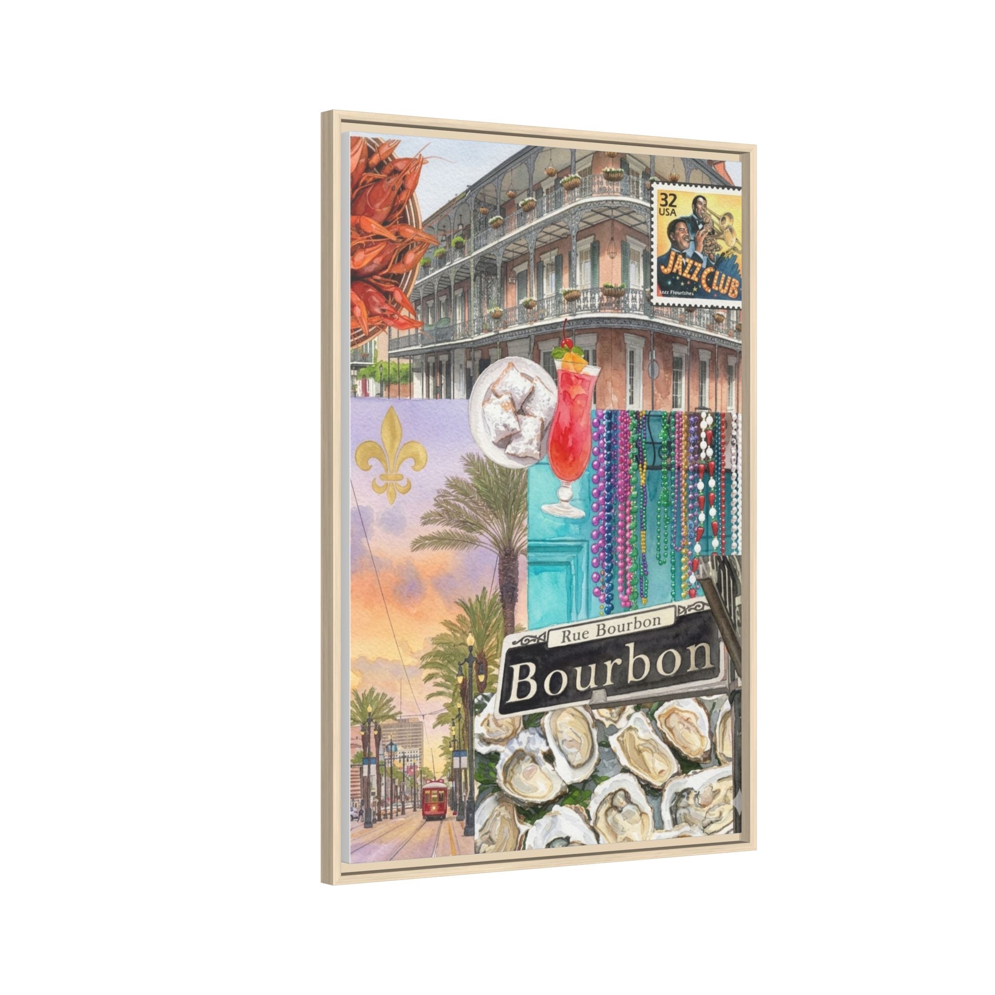 Bourbon Street Collage Matte Canvas