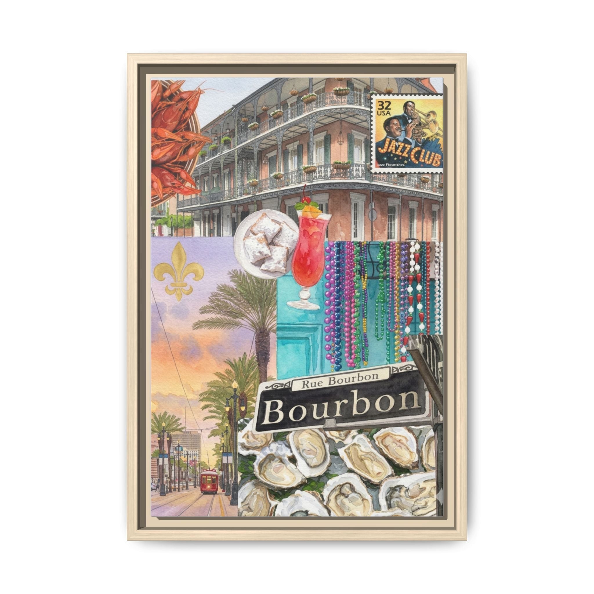 Bourbon Street Collage Matte Canvas