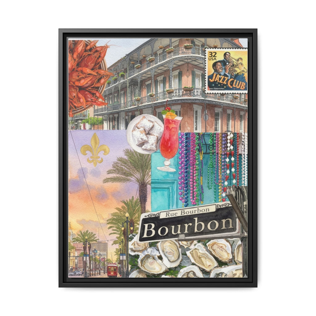 Bourbon Street Collage Matte Canvas