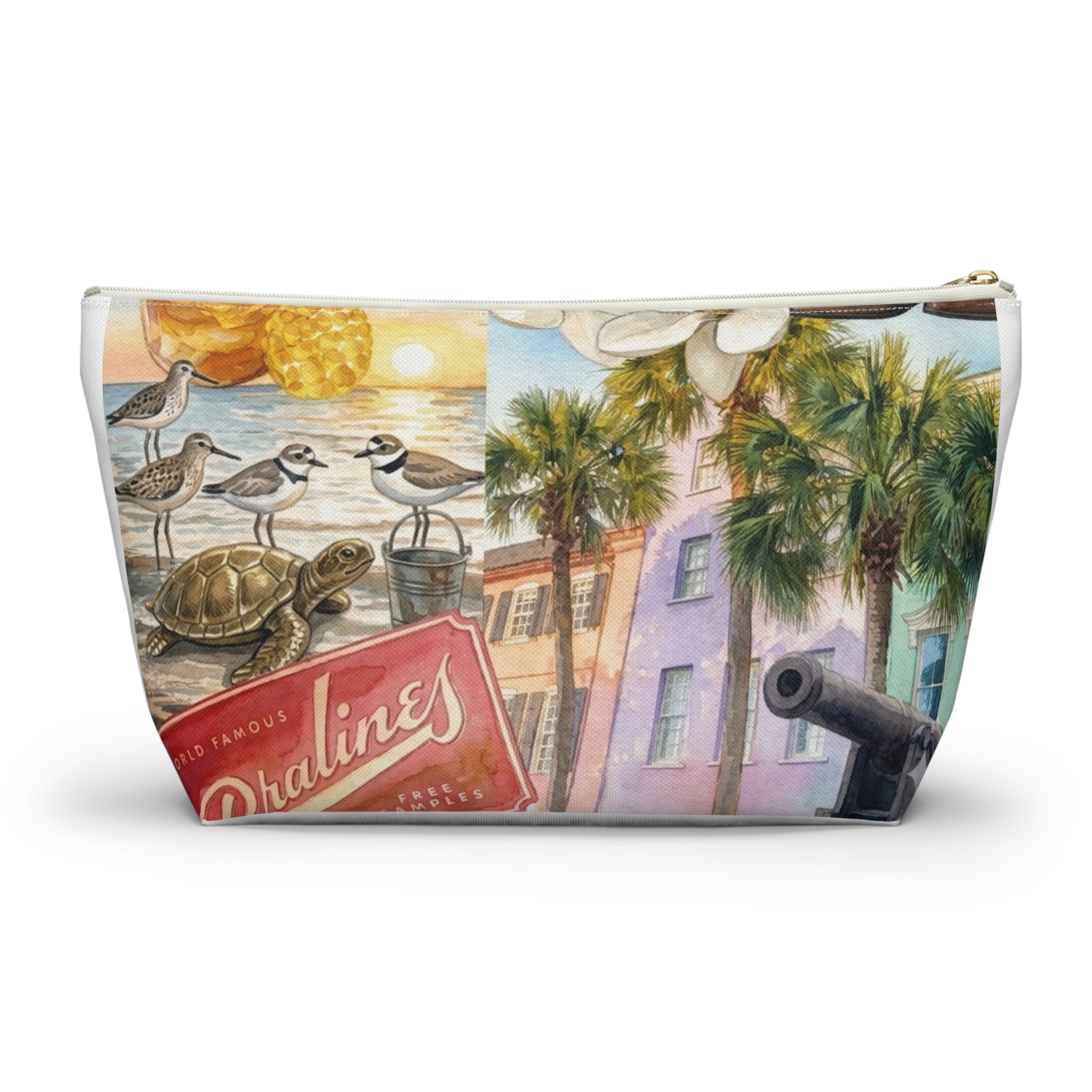 Charleston Coastal Collage Accessory Pouch