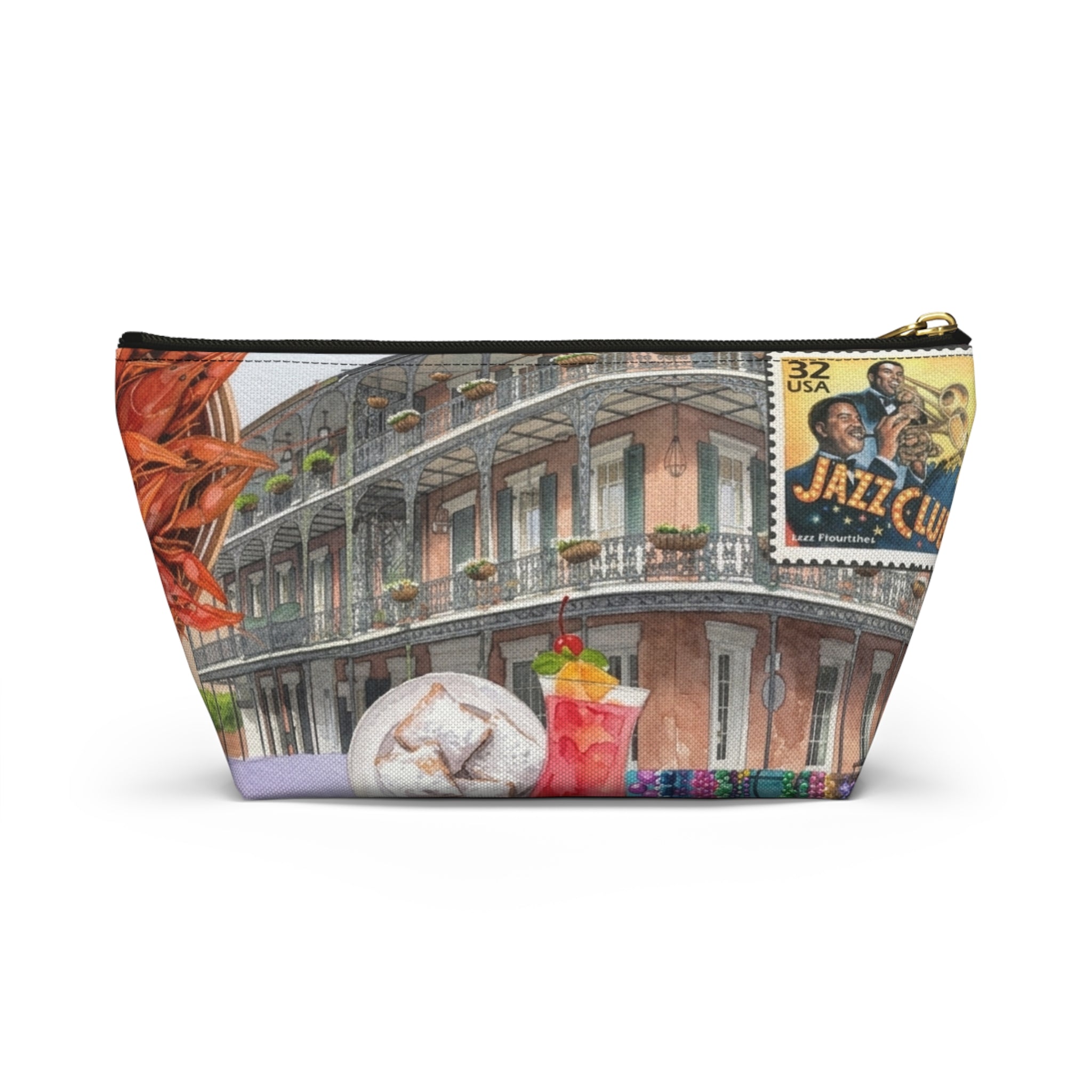 Bourbon Street New Orleans Accessory Pouch | T-Bottom Travel Makeup Bag