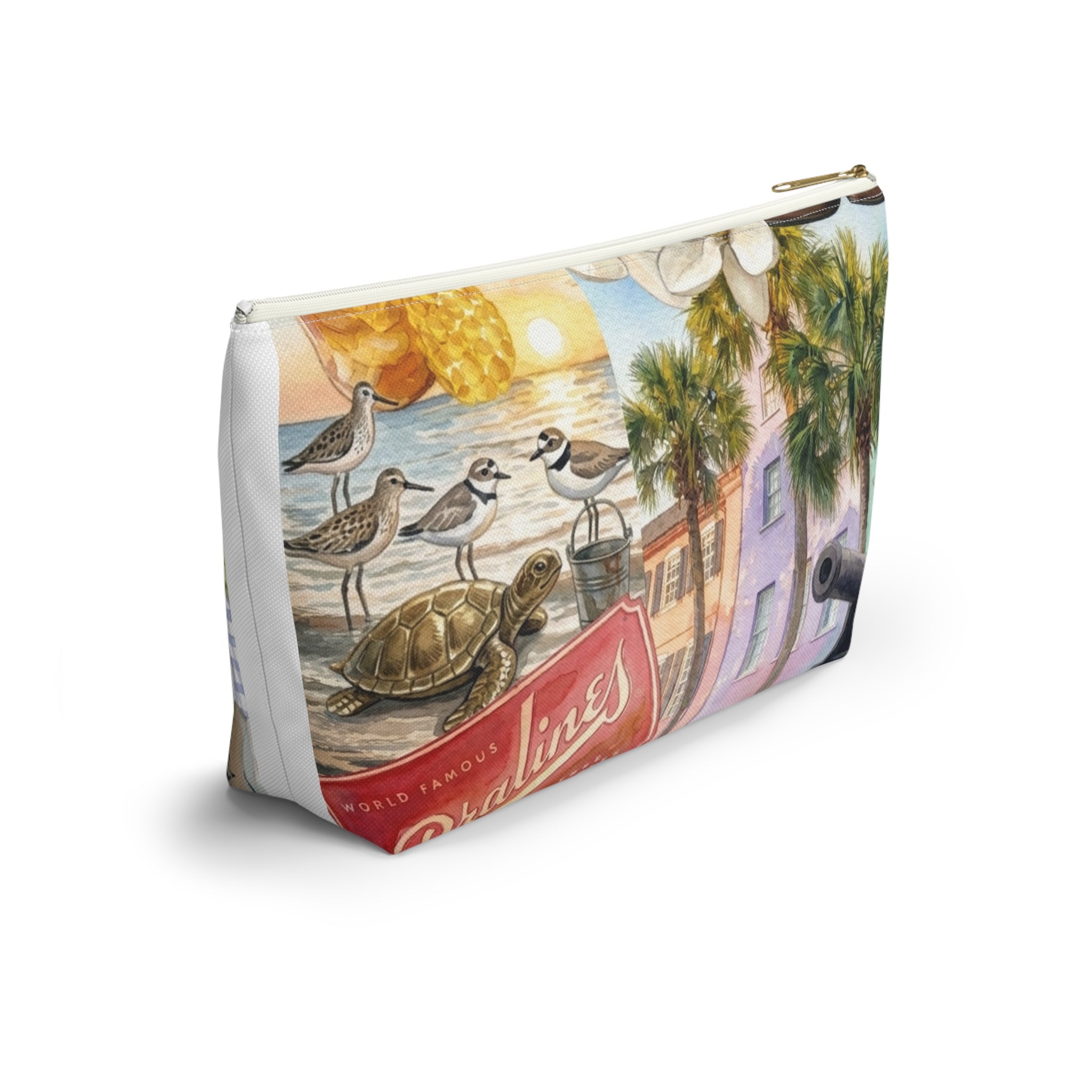 Charleston Coastal Collage Accessory Pouch